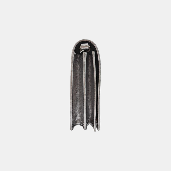 Saffiano Calfskin Shoulder Bag Silver