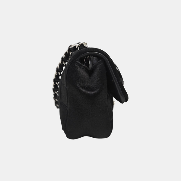 Silk Satin Crossbody Bag Black