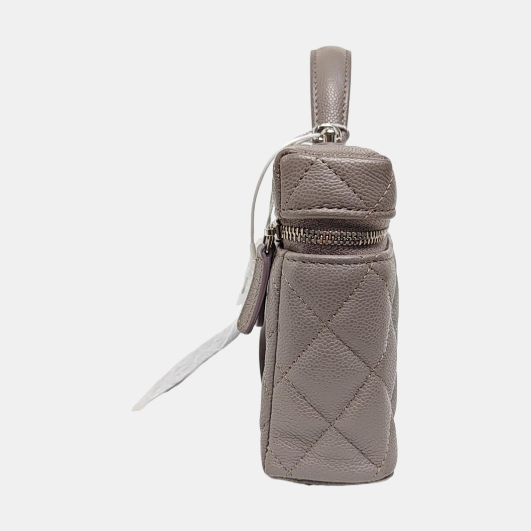 VANITY CASE Quilted Grained Calfskin Gray