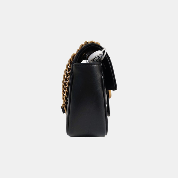 GG Marmont Small Quilted Calfskin Black