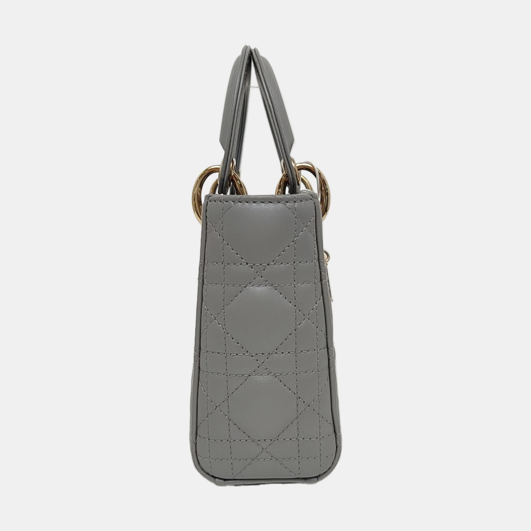 Lady Dior Mini Cannage Lambskin Gray