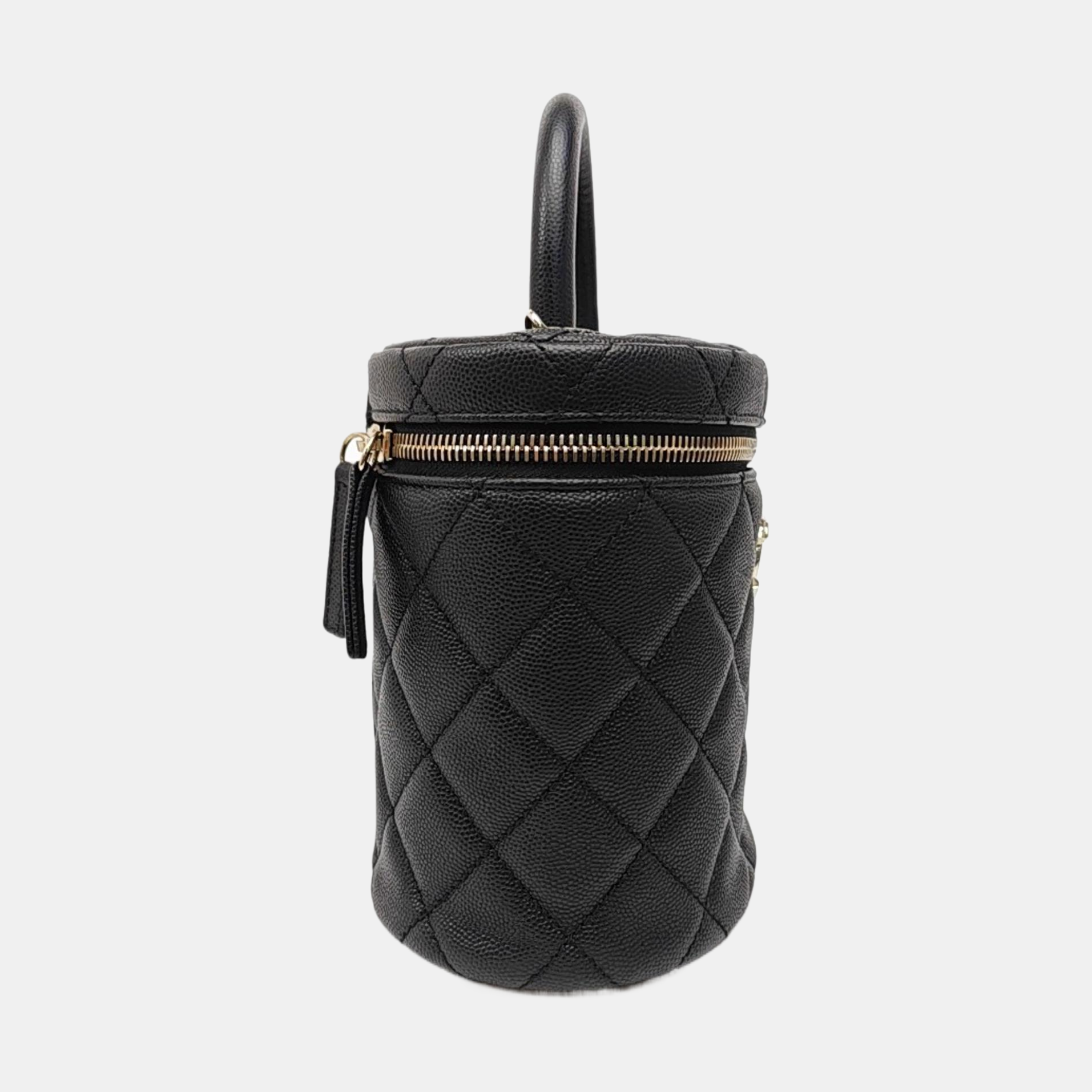 VANITY CASE Medium Quilted Grained Calfskin Black