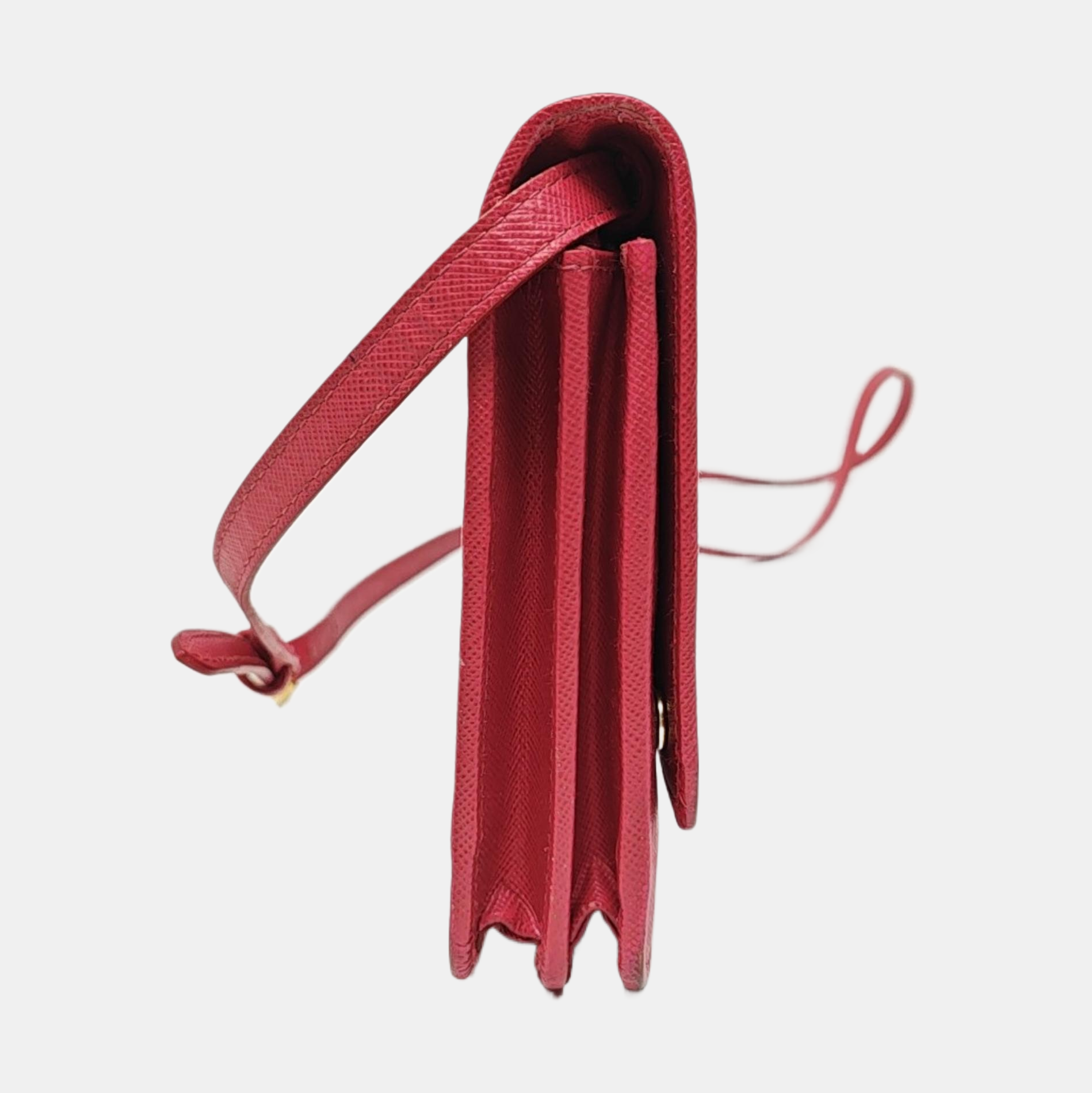 Fold Wallet Saffiano Calfskin Red