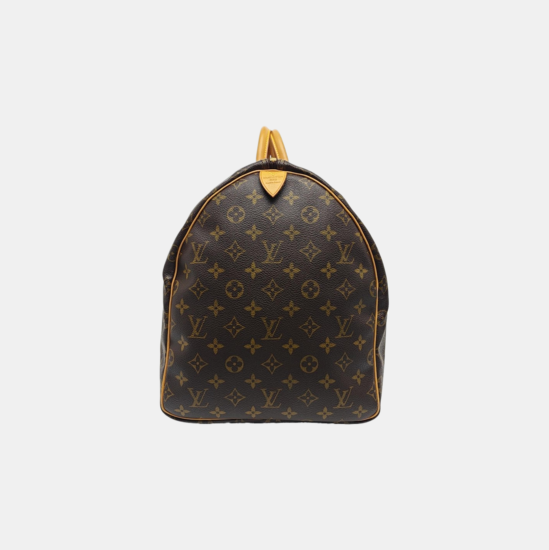 KEEPALL 55 Monogram Coated Canvas Brown