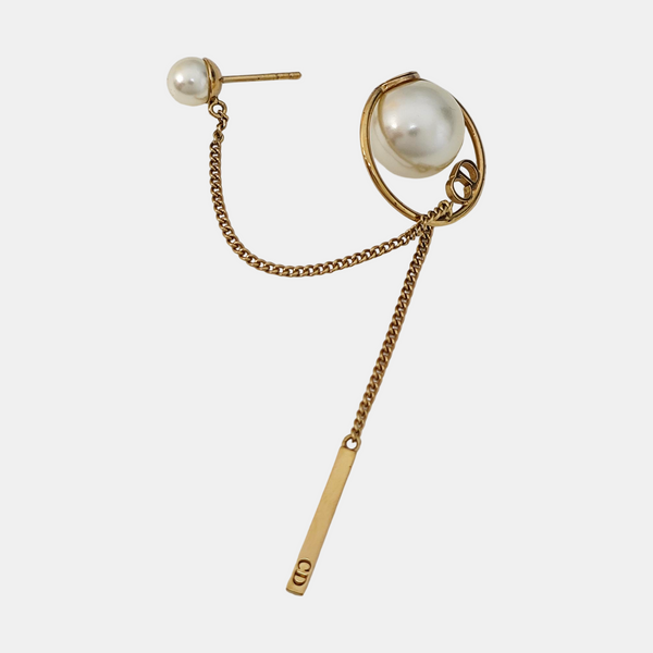 Dior Tribales Metal White Stud Earrings
