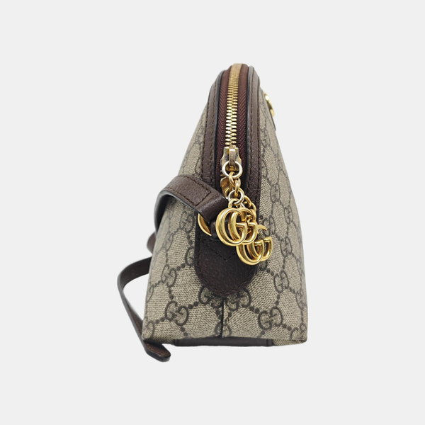 Ophidia Small Monogram Coated Canvas Beige