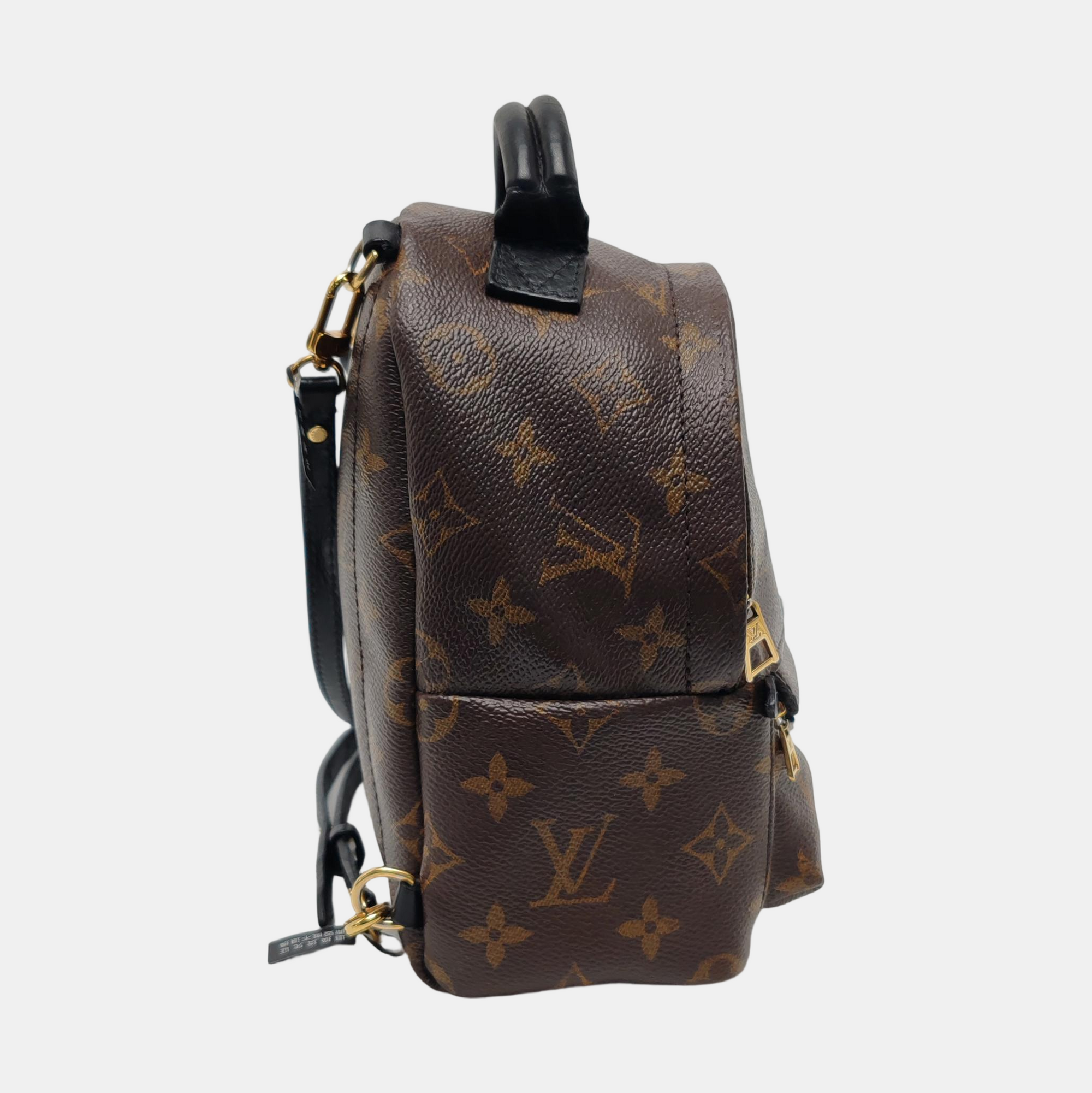 Authenticated pre-owned  PALM SPRINGS Mini Monogram Coated Canvas Brown - Backpack at Looply