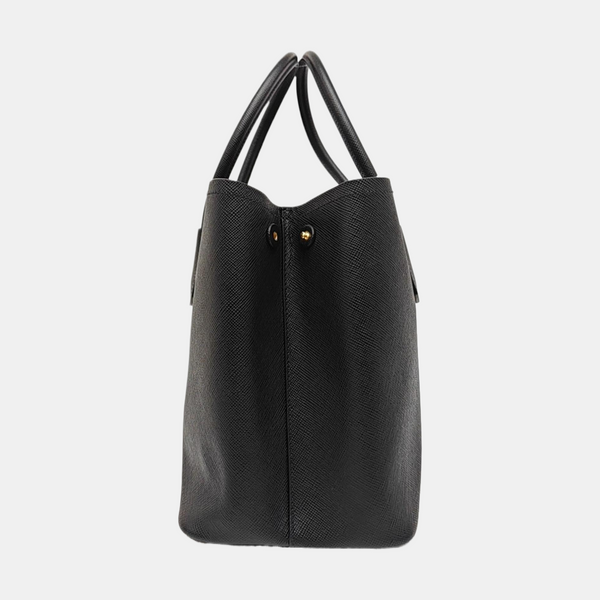 Double Large Saffiano Calfskin Black