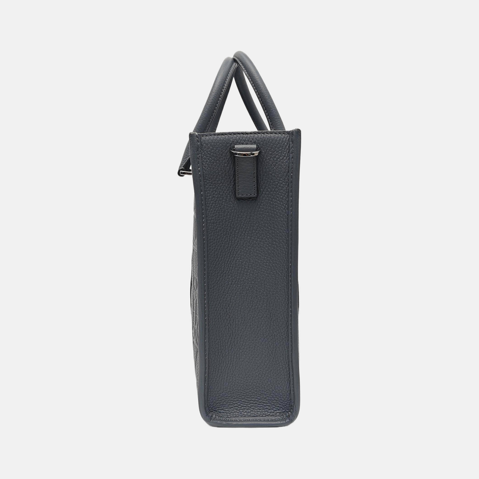 East/west Satchel Oblique Calfskin Gray
