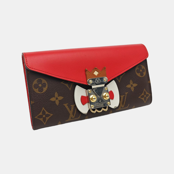 SARAH Monogram Coated Canvas Brown Wallet