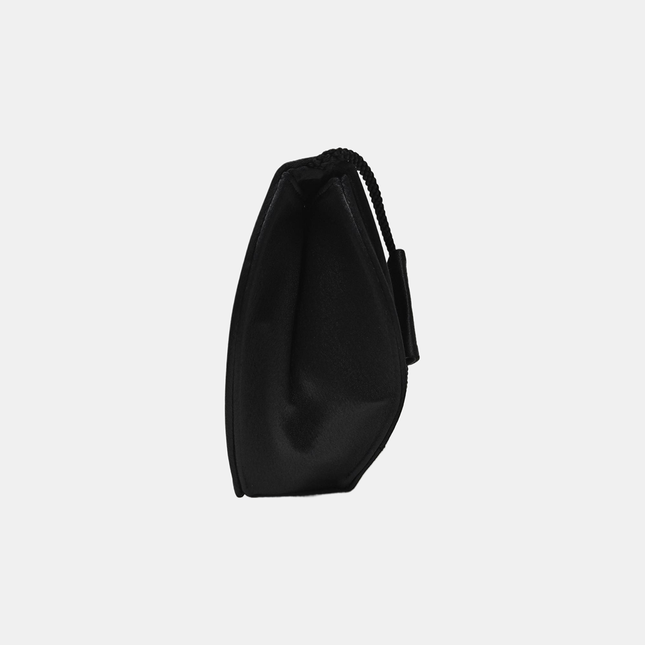 Silk Satin Shoulder Bag Black