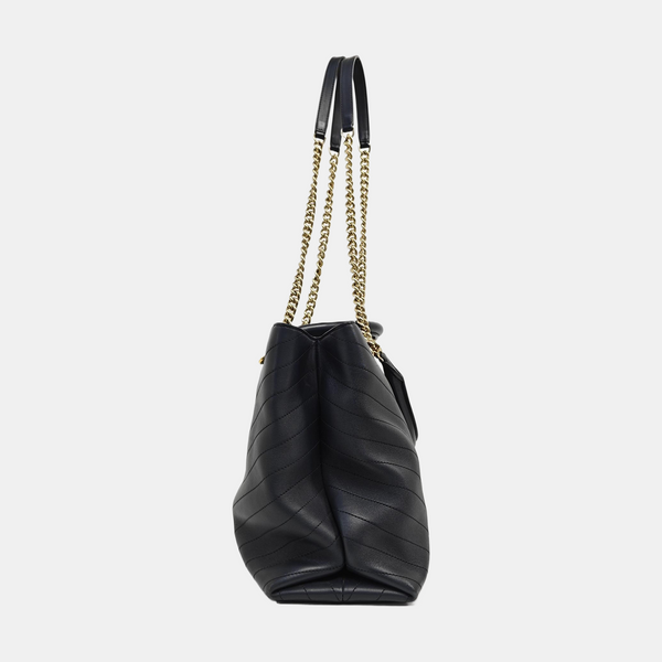Chevron Calfskin Tote Bag Blue