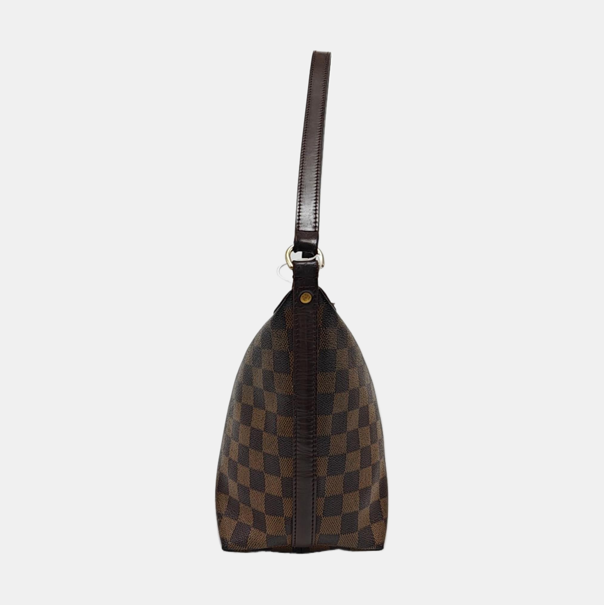 LLOVO MM Damier Ebene Coated Canvas Brown