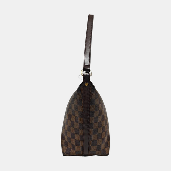 LLOVO MM Damier Ebene Coated Canvas Brown