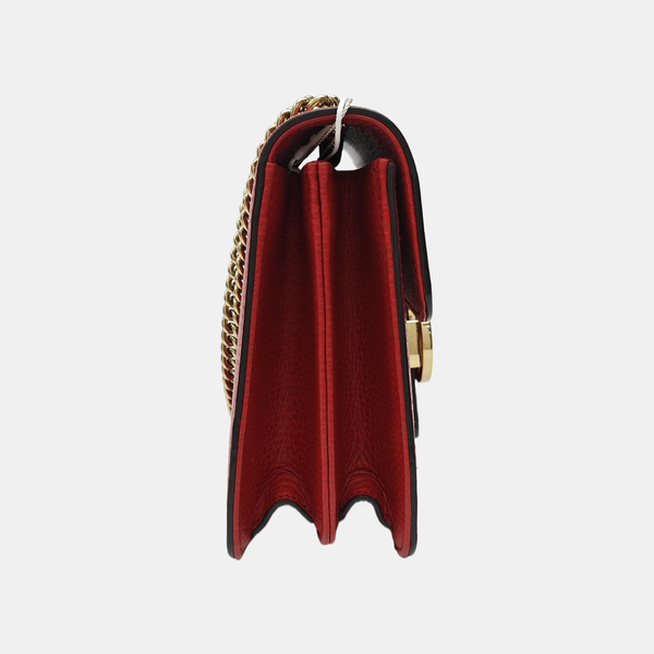 Interlocking G Small Calfskin Red