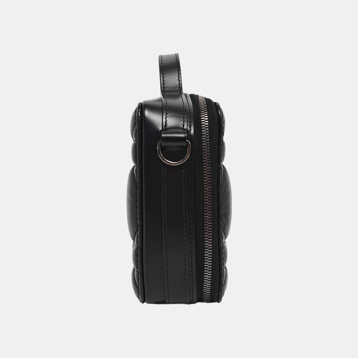 Cannage Calfskin Shoulder Bag Black
