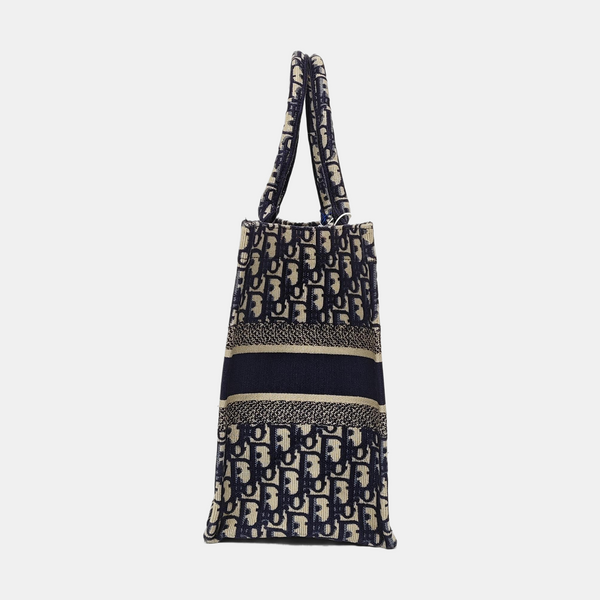Book Tote Medium Oblique Canvas Blue