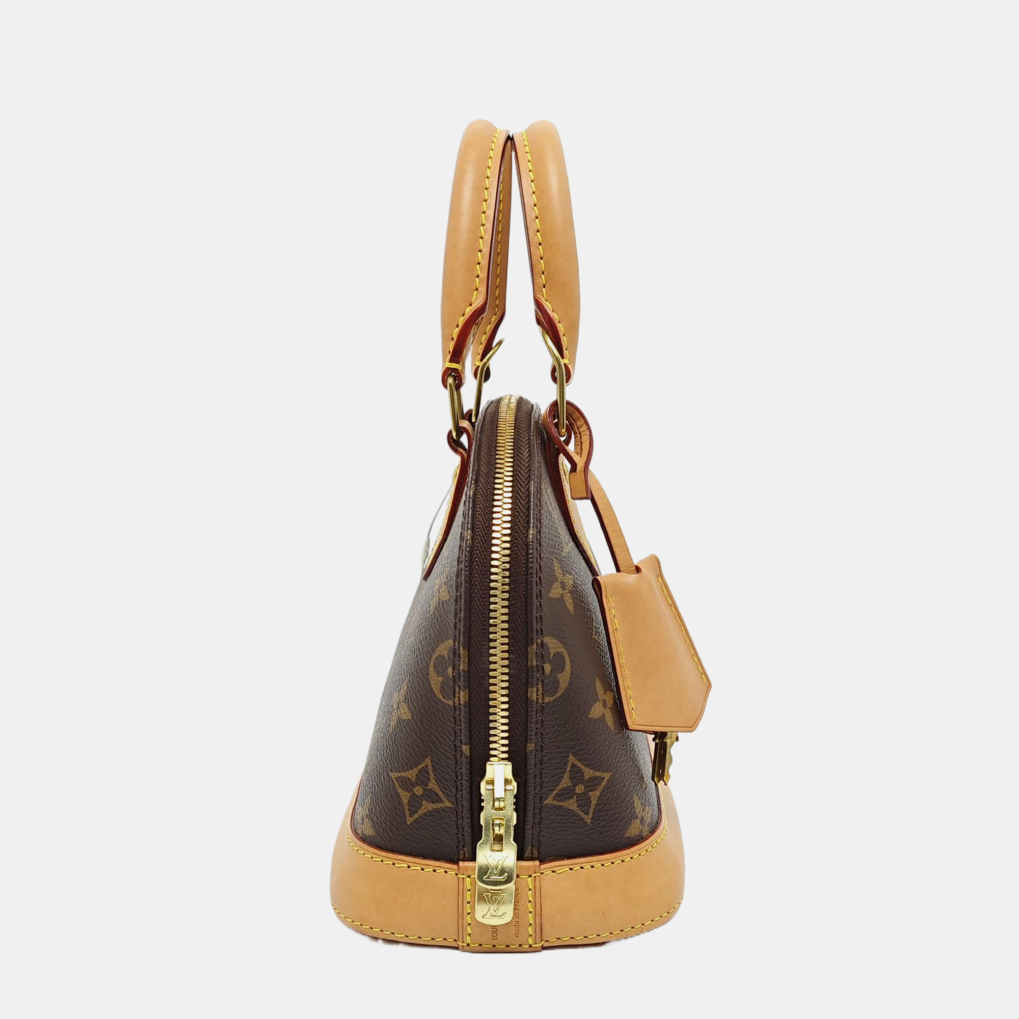 ALMA BB Monogram Coated Canvas Brown