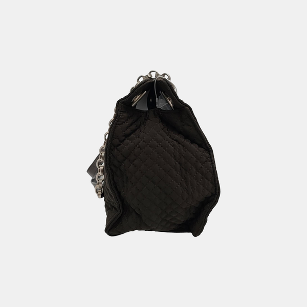 Quilted Canvas Tote Bag Brown
