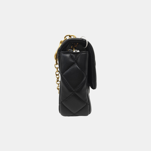 Quilted Lambskin Shoulder Bag Mini Black