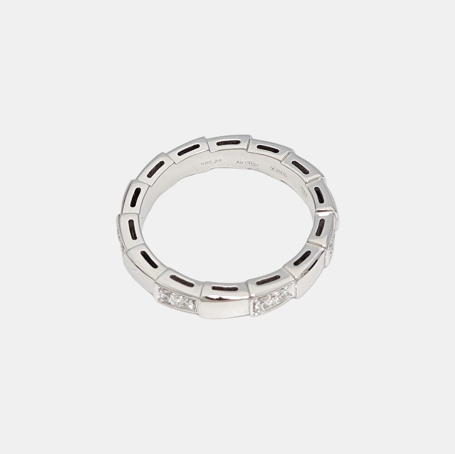 SERPENTI 18k White Gold Silver Ring EU 52