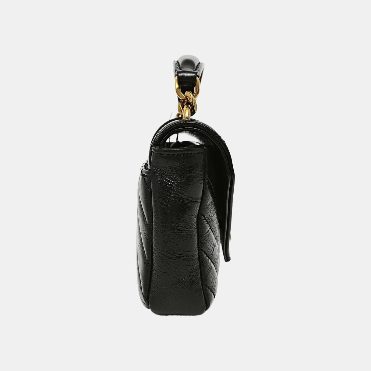ENVELOPE Small Chevron Calfskin Black