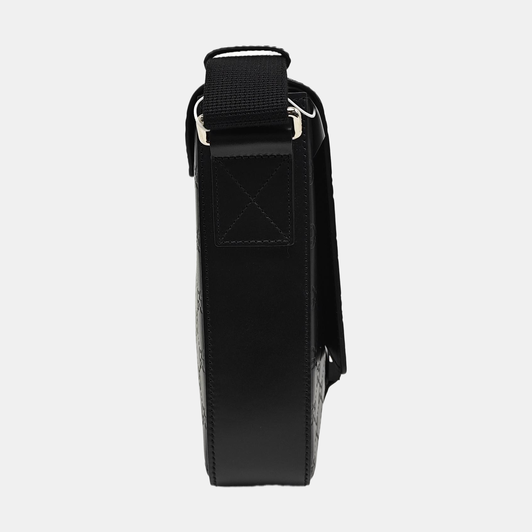 Monogram Calfskin Shoulder Bag Black