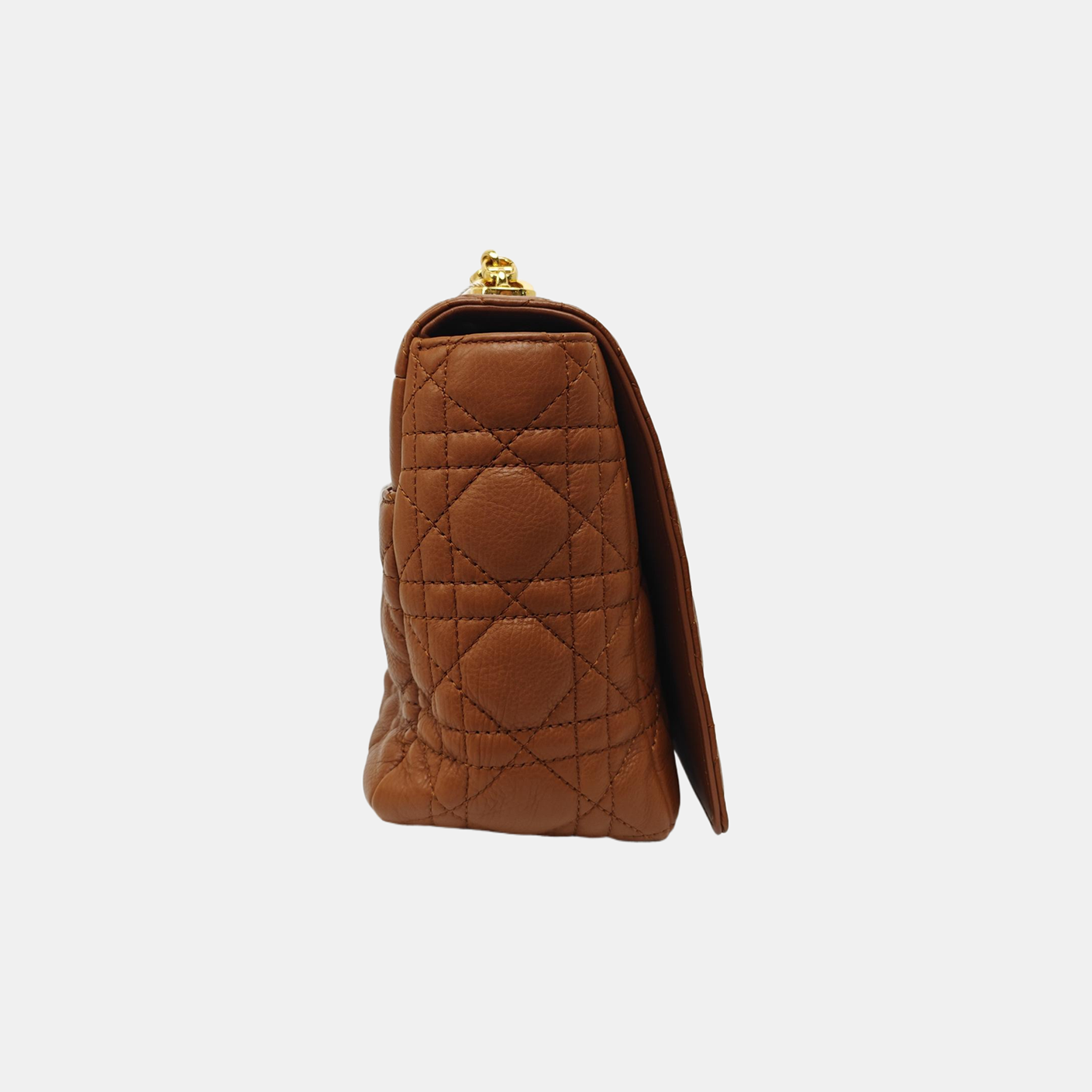 Dior Caro Large Quilted Calfskin Brown