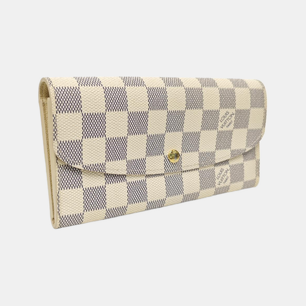 EMILIE Damier Azur Coated Canvas White Wallet