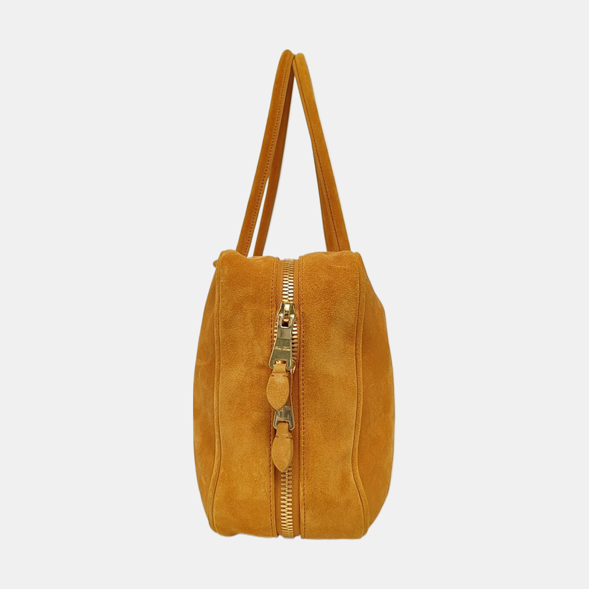 Authenticated pre-owned  Beau Suede Yellow - Top Handle Bag at Looply