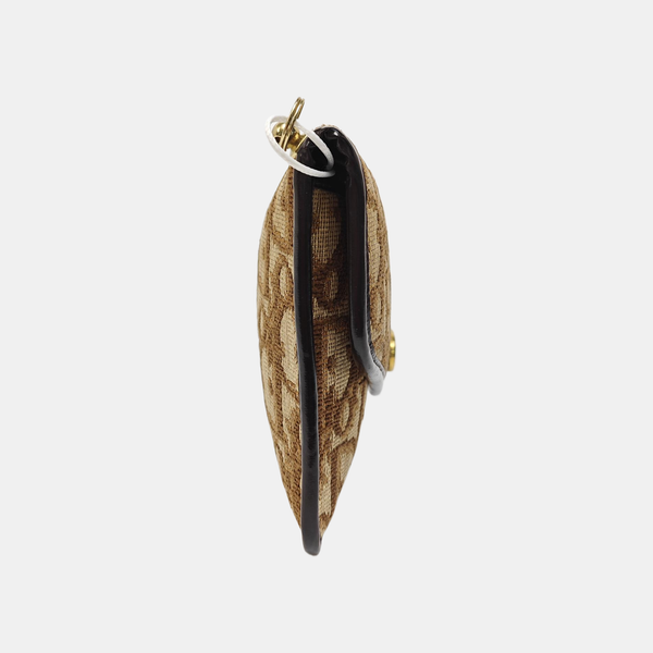 Oblique Canvas Clutch Brown