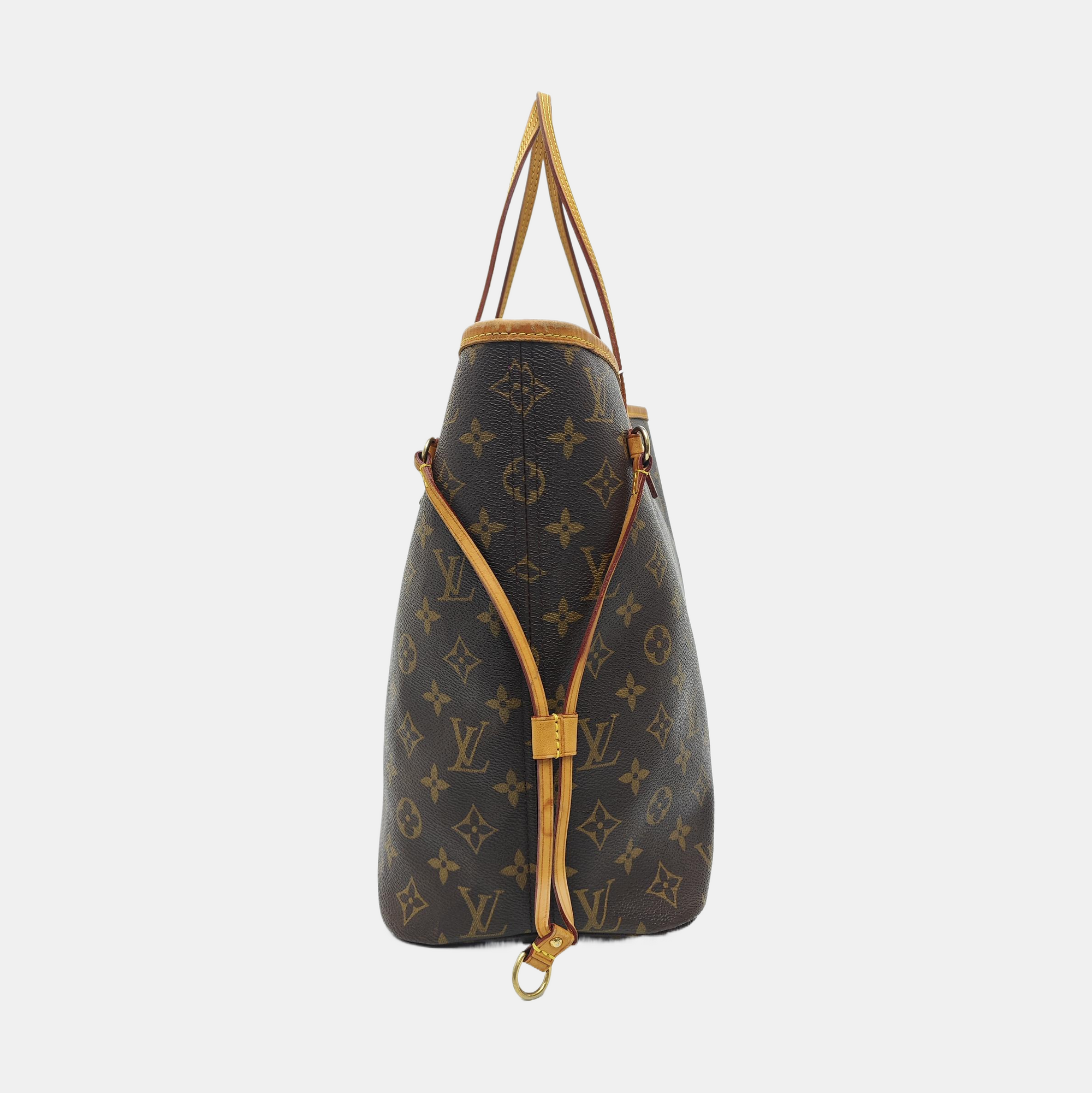 NEVERFULL MM Monogram Coated Canvas Brown