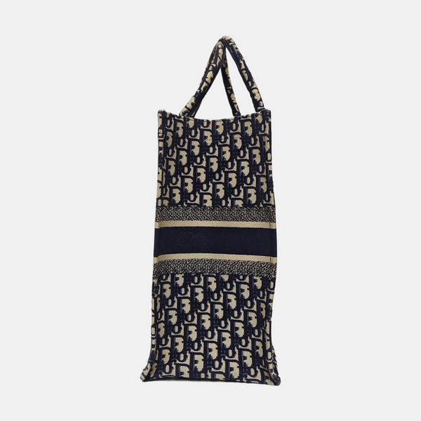 Book Tote Large Oblique Canvas Blue