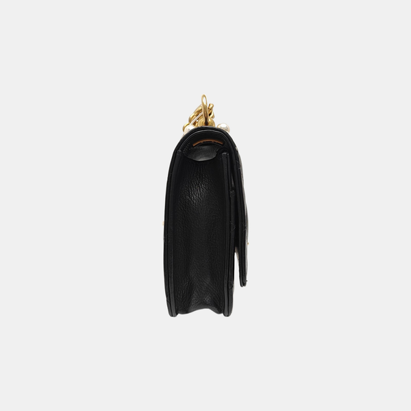 Quilted Calfskin Shoulder Bag Black