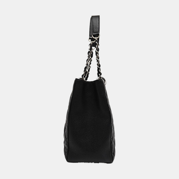 CHANEL GST Large Quilted Grained Calfskin Black
