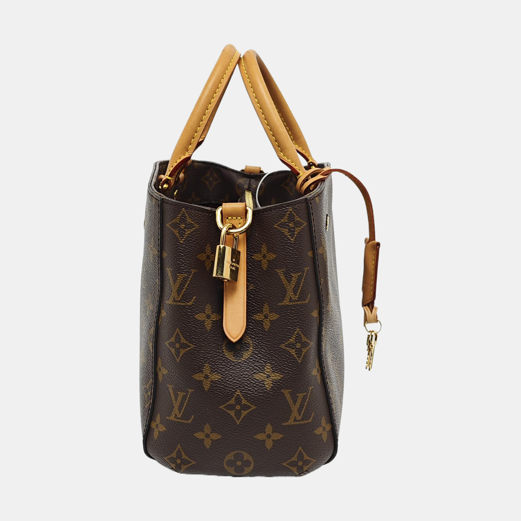 MONTAIGNE BB Monogram Coated Canvas Brown