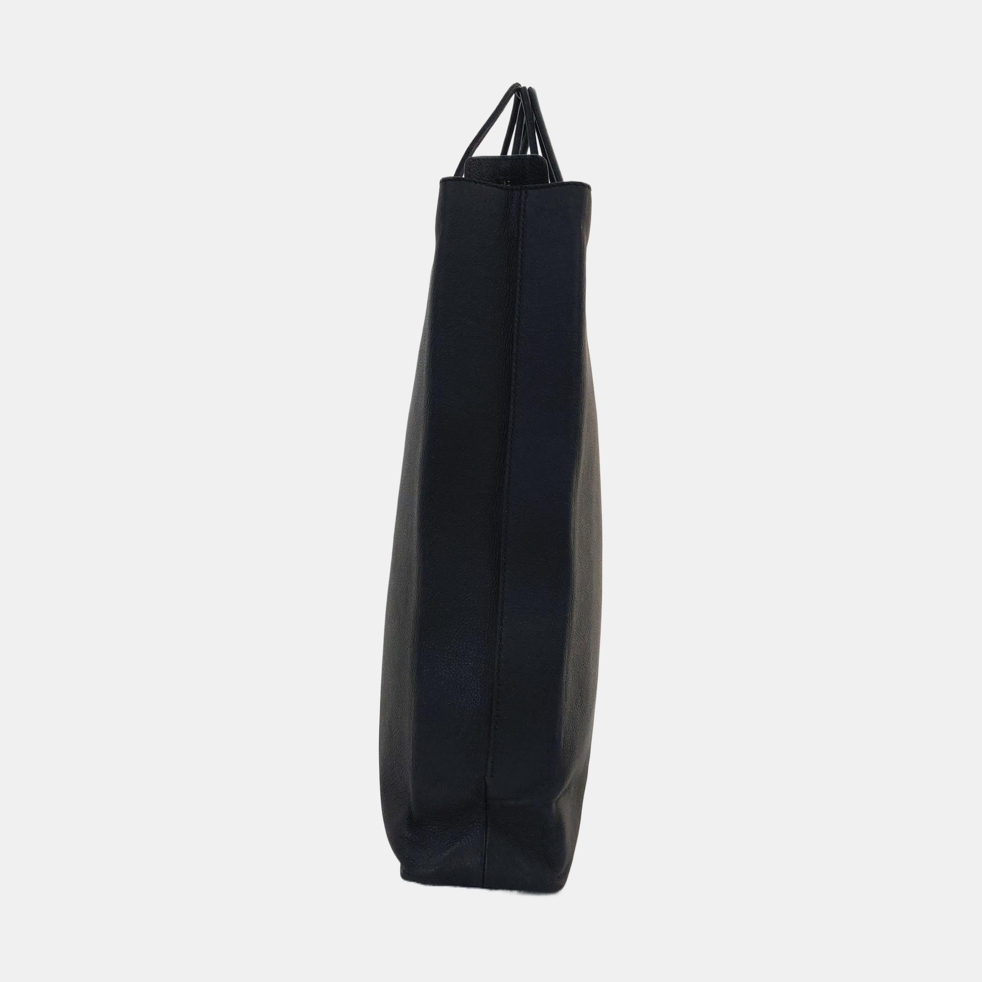 Shopping Bag Calfskin Black