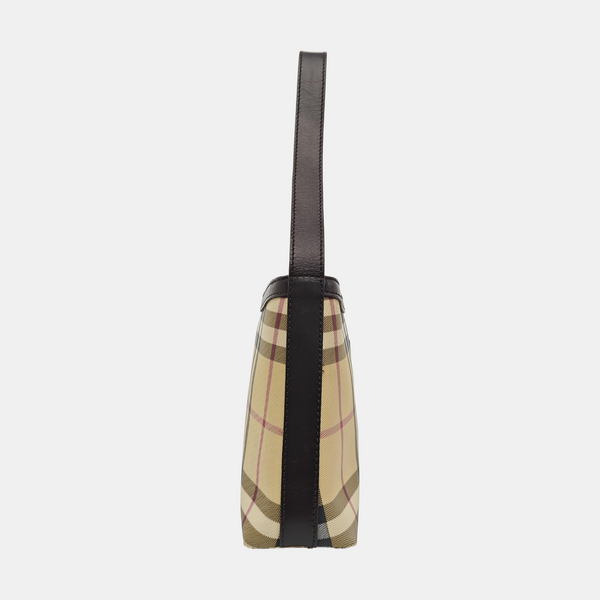 Coated Canvas Top Handle Bag Beige