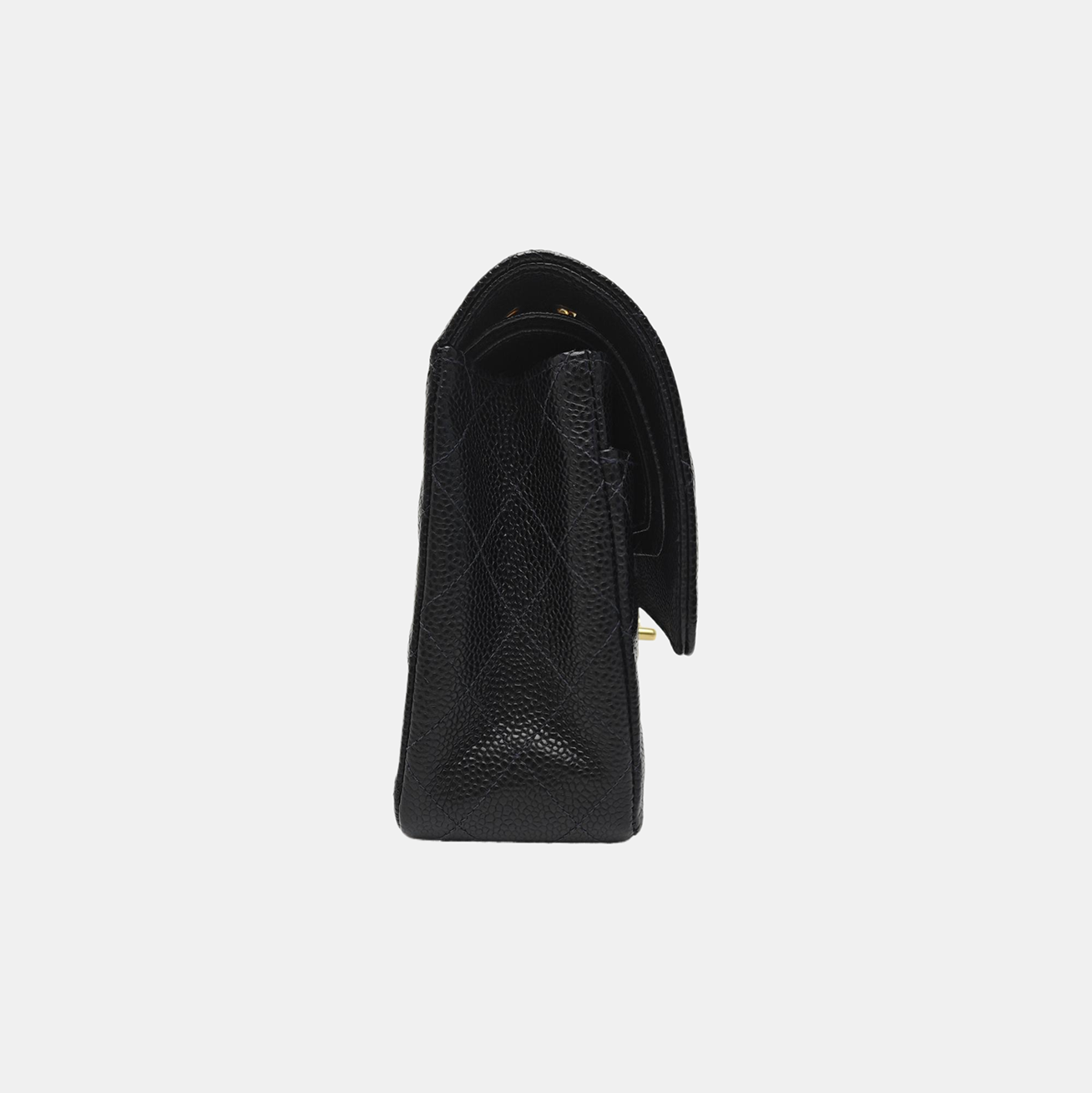 CLASSIC FLAP Medium Quilted Grained Calfskin Black