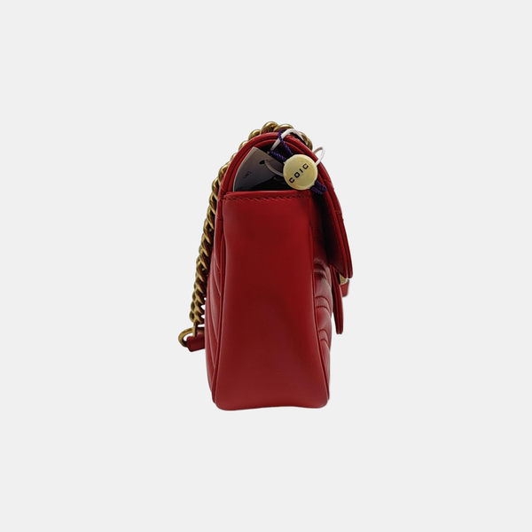 GG Marmont Small Quilted Calfskin Red