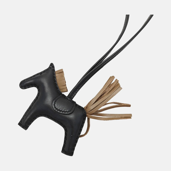 Leather Bag Charm Black