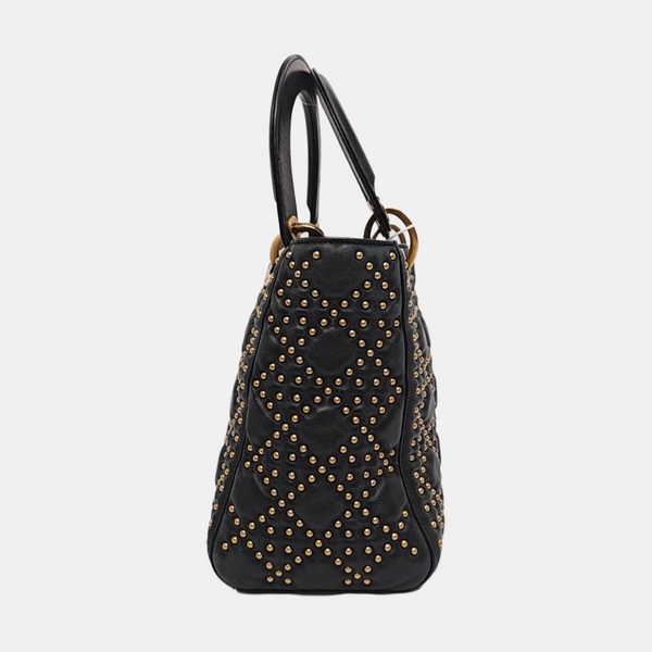 Lady Dior Medium Cannage Lambskin Black