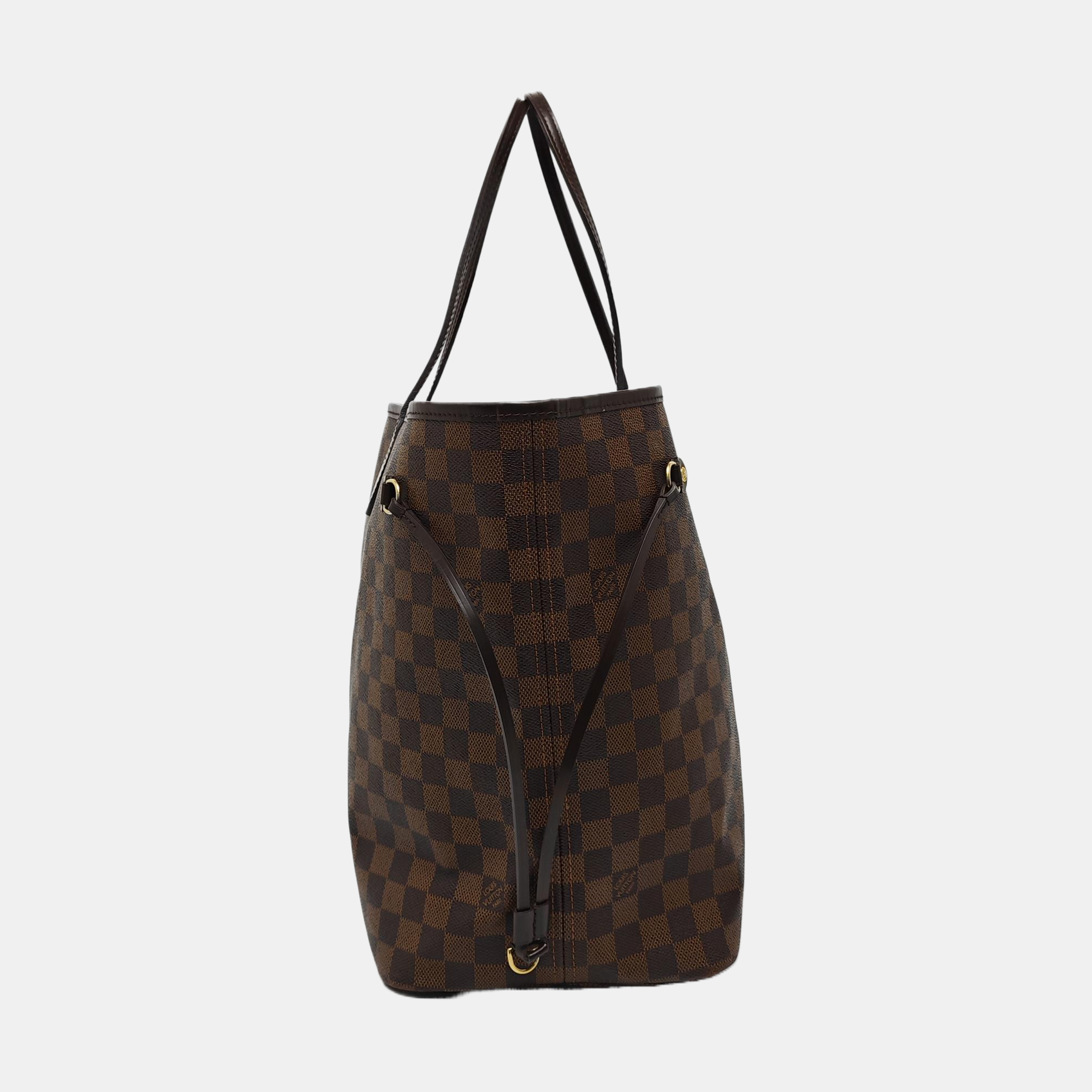 NEVERFULL GM Damier Ebene Coated Canvas Brown