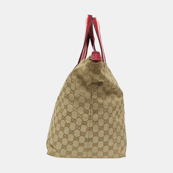 Monogram Canvas Tote Bag Beige