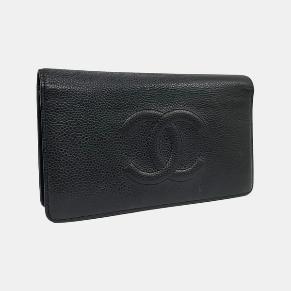Grained Calfskin Wallet Black