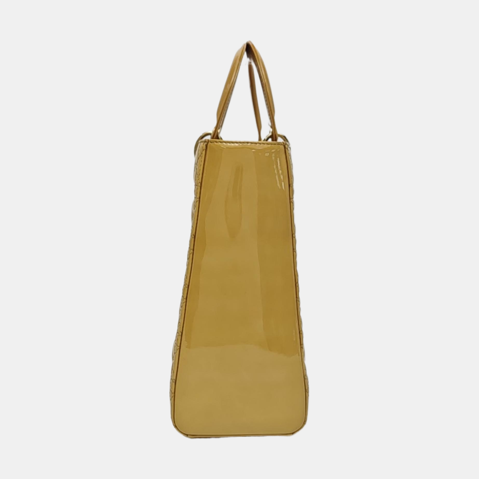Lady Dior Large Cannage Lambskin Yellow