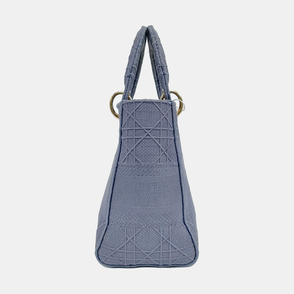 Authenticated pre-owned  Lady D-Lite Medium Denim Blue - Tote Bag at Looply