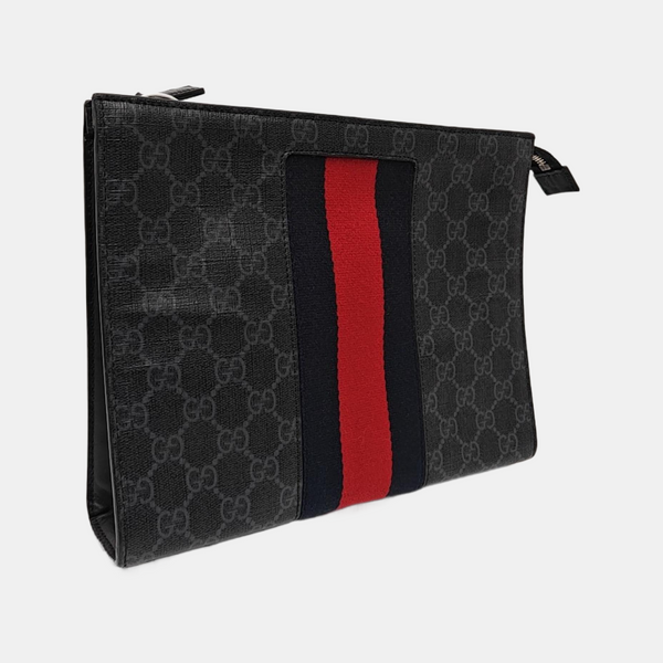 GG Supreme Monogram Coated Canvas Gray
