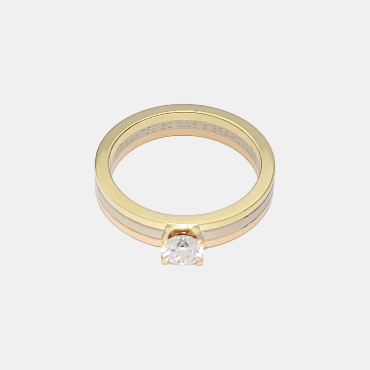 VENDÔME LOUIS CARTIER 18k White Gold Multicolor Ring EU 50