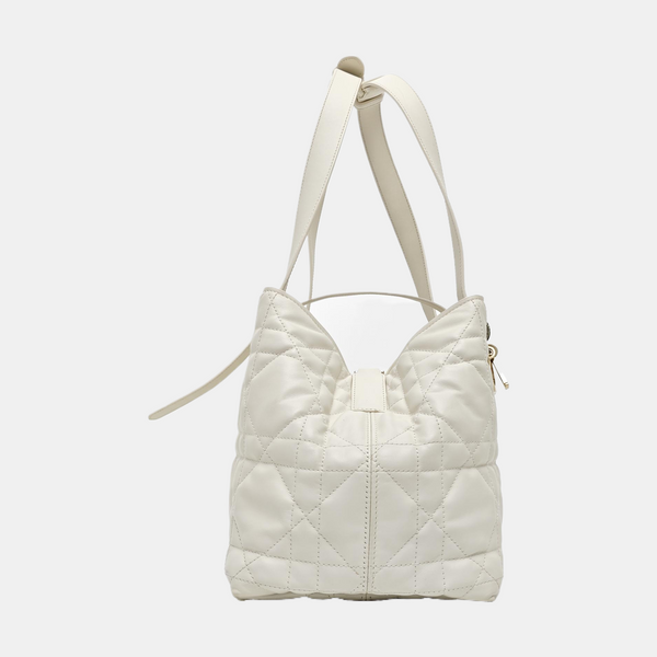 Toujours Medium Cannage Calfskin White